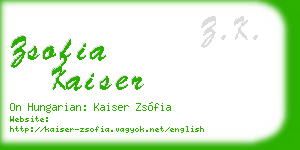 zsofia kaiser business card